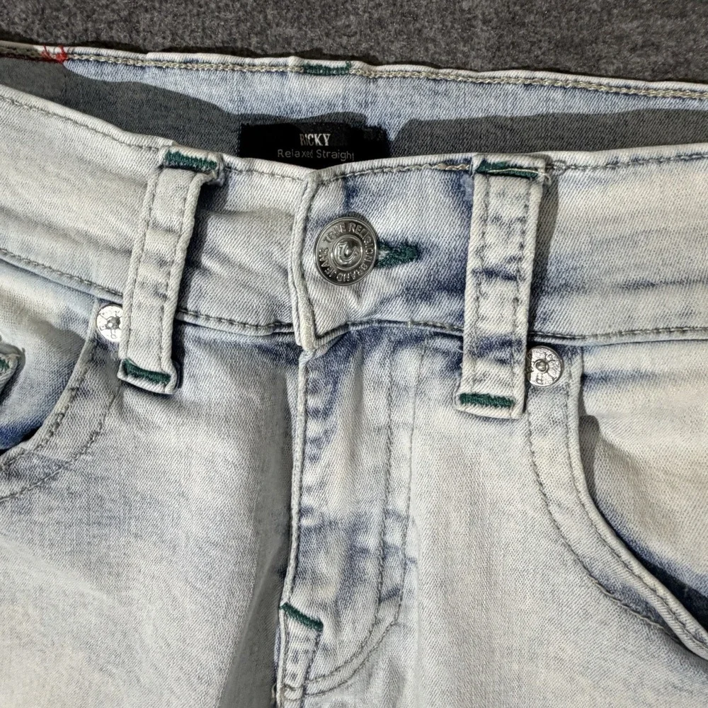True Religion Ricky Relaxed Straight Jeans faded light wash denim SZ 30/32